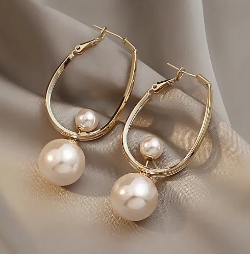 Gold 10MM Pearl Huggie Hoop Earrings | Claire's US